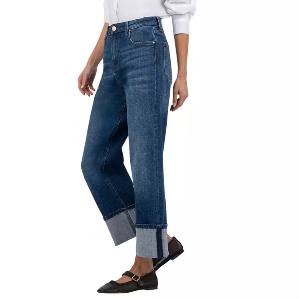 Kut from the Kloth ‘Sienna’ Cuffed Wide Leg Jeans l Size 10 - Picture 2 of 11